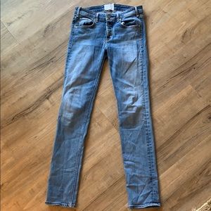 Skinny button fly jeans